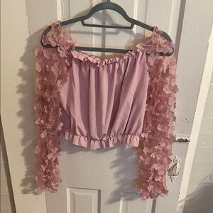 Floral Pink Off-Shoulder Top
